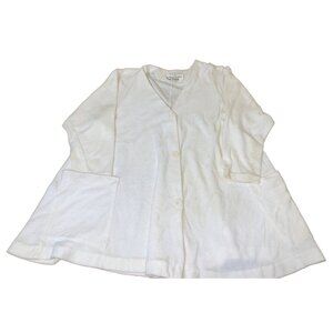 Leigh Karmitz For Periphery Womens White Button-Front Cardigan Jacket